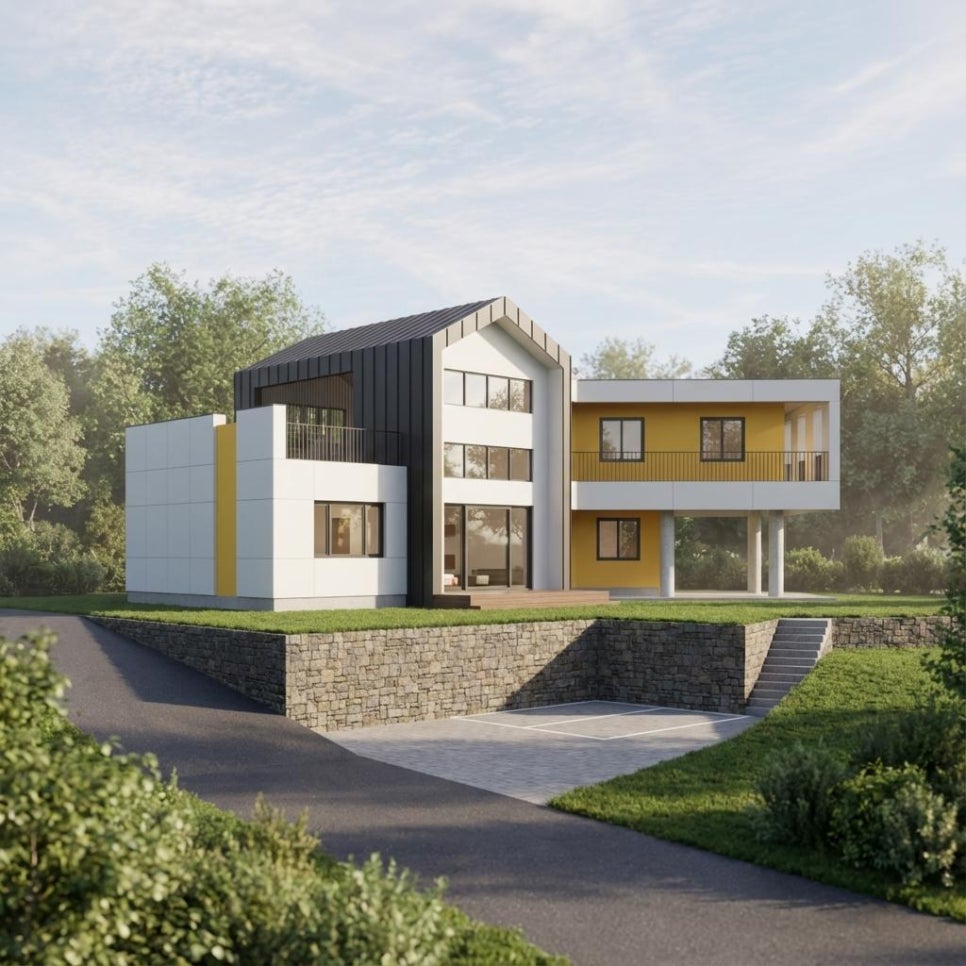 광주 수디자인 단독주택 신축 설계 계획안 투시도